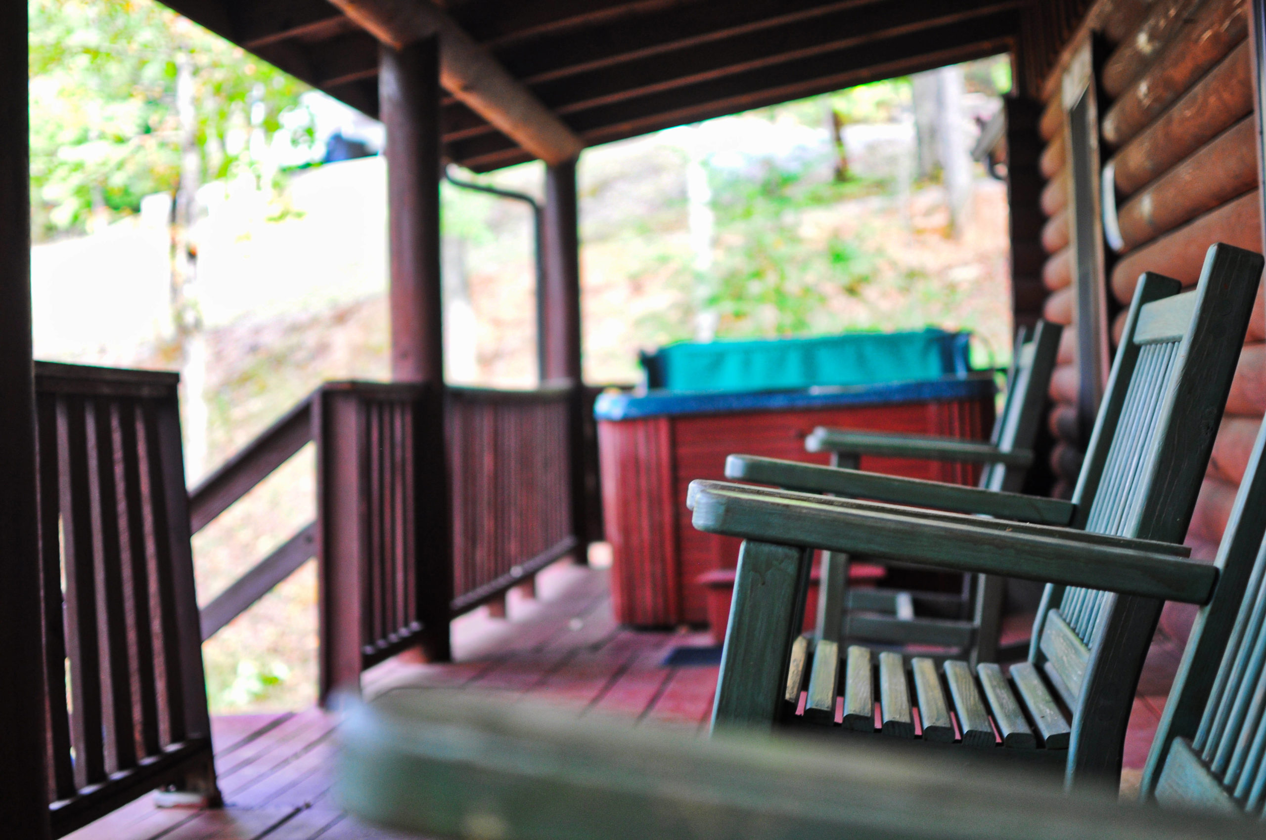 porch view with rocking chairs