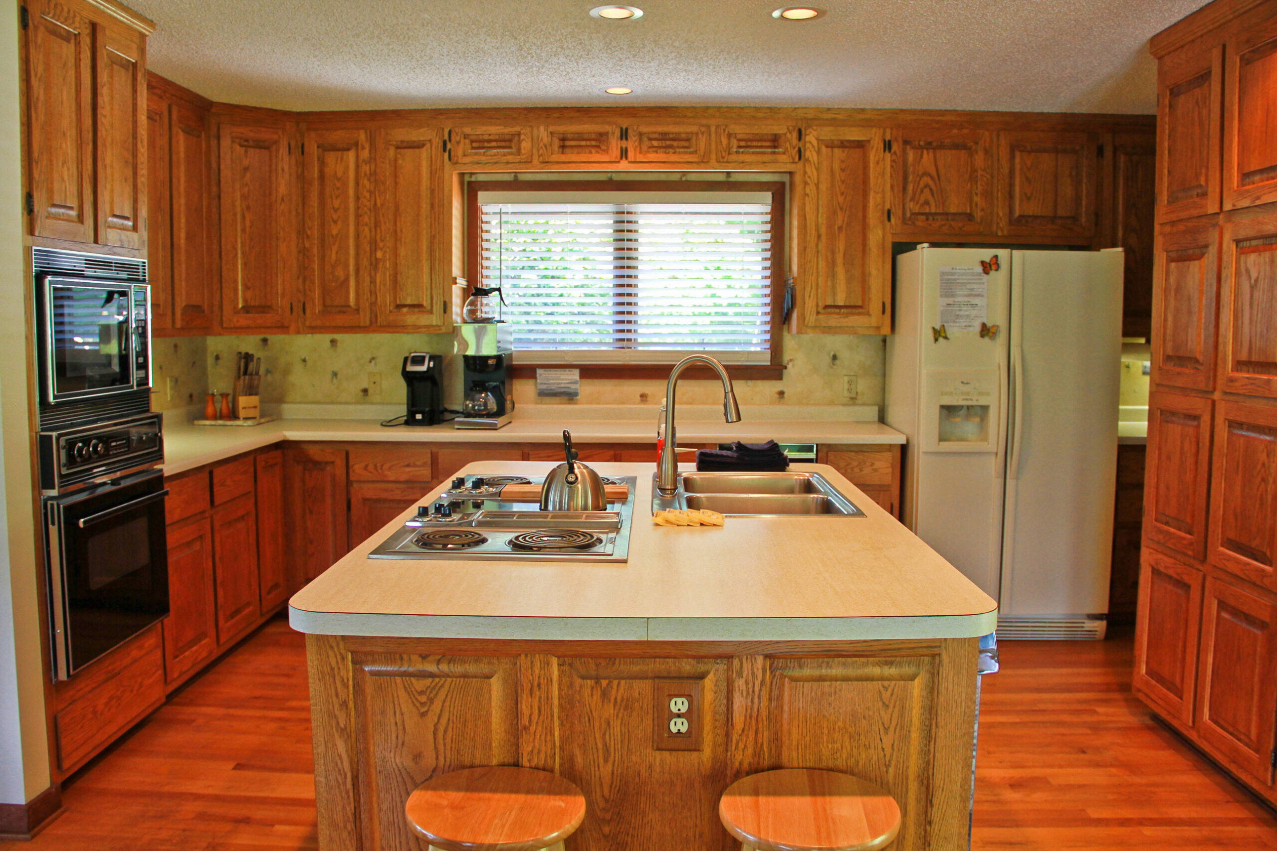 full kitchen view with island
