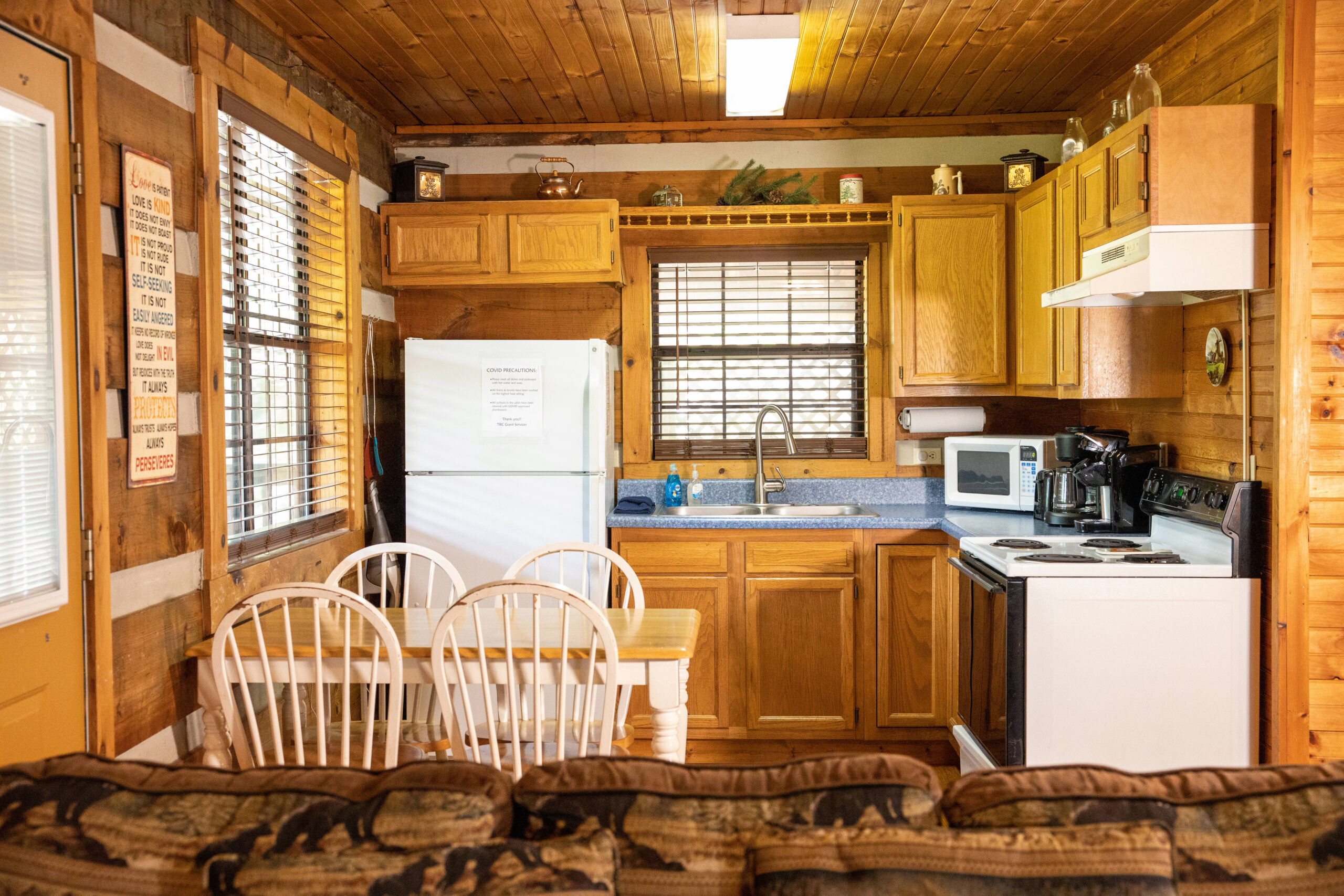 kitchen area with table sits 4