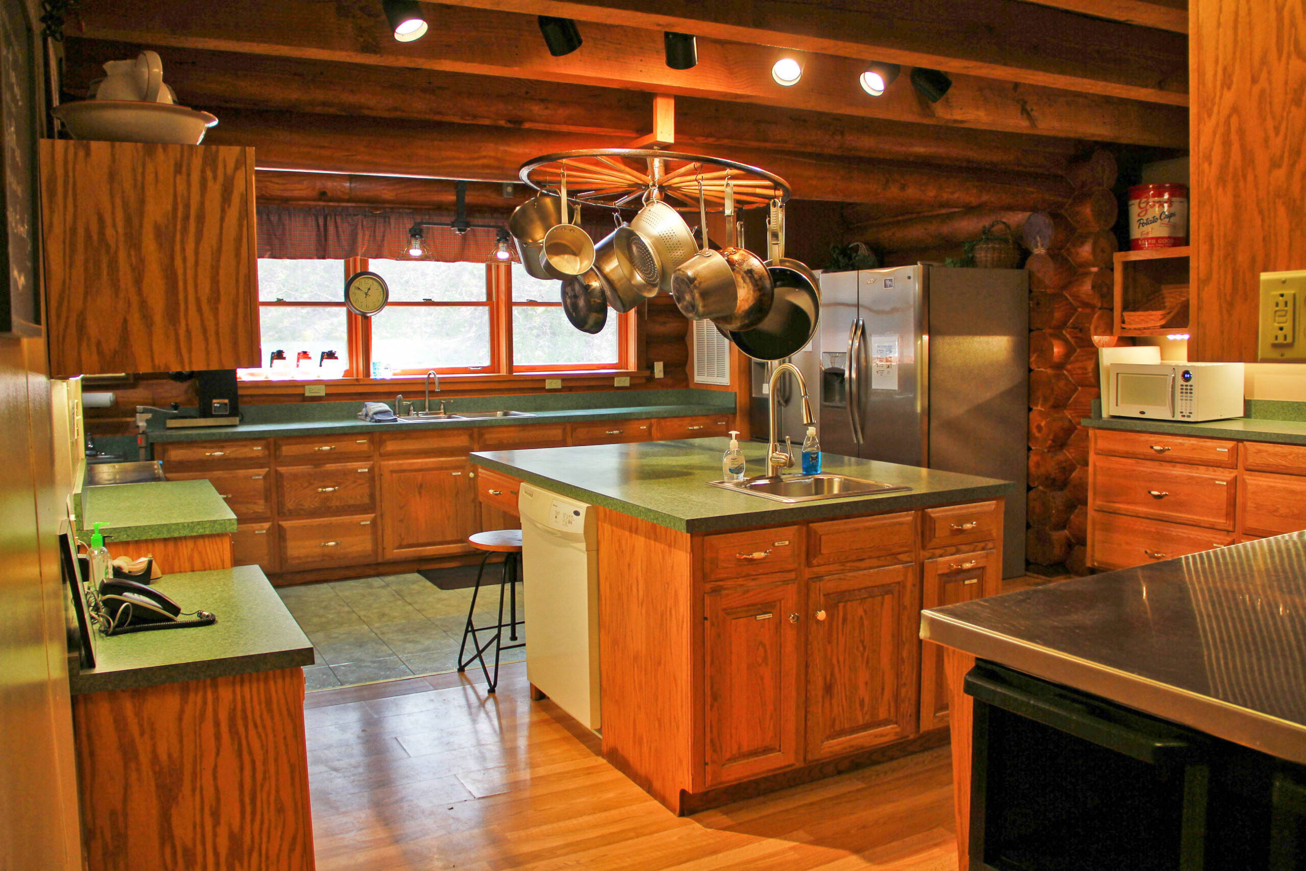 kitchen area with island