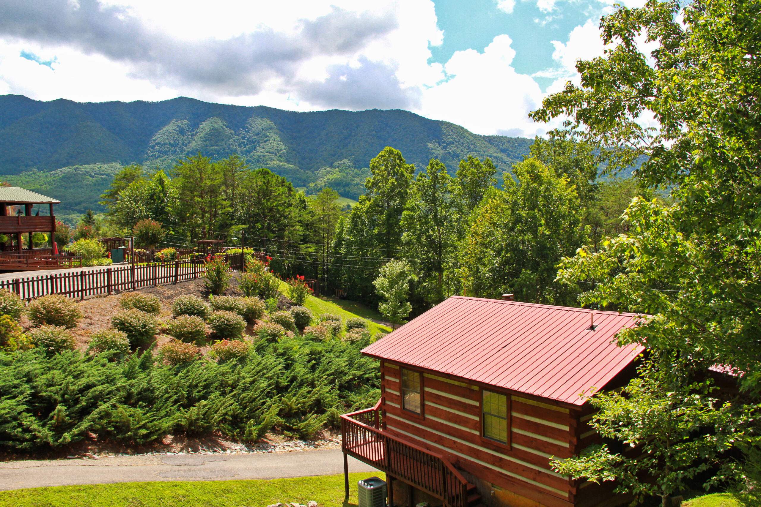 view of mountains and cabin rental