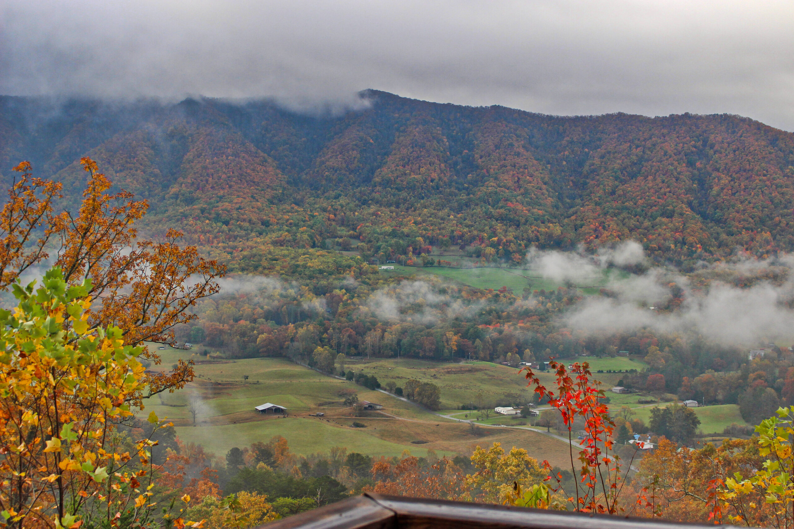view of mountains from deck